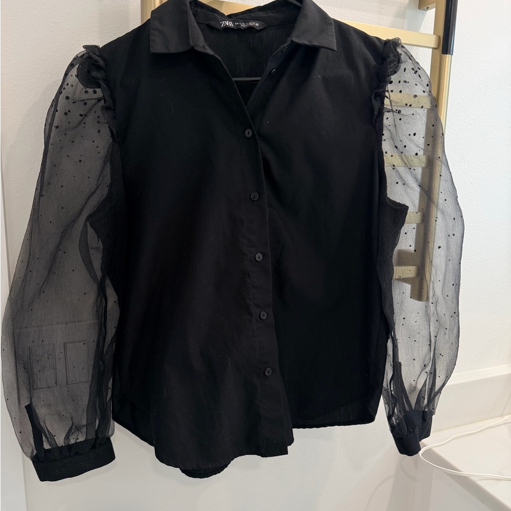 Zara Classic Black Blouse
